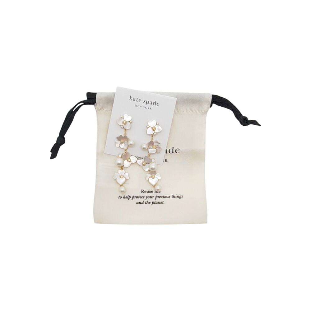 KATE SPADE New York Precious Pansy Statement Linear Earrings - Picture 7 of 7